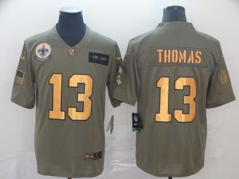 Nike Saints 13 Michael Thomas 2019 Olive Gold Salute To Service Limited Jersey,We sell and wholesale Nike Saints 13 Michael Thomas 2019 Olive Gold Salute To Service Limited Jersey on line form chian!